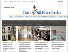 Tablet Screenshot of gacetanicolaita.umich.mx