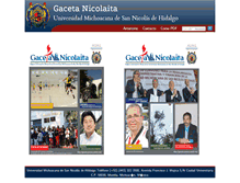 Tablet Screenshot of gaceta.prensa.umich.mx